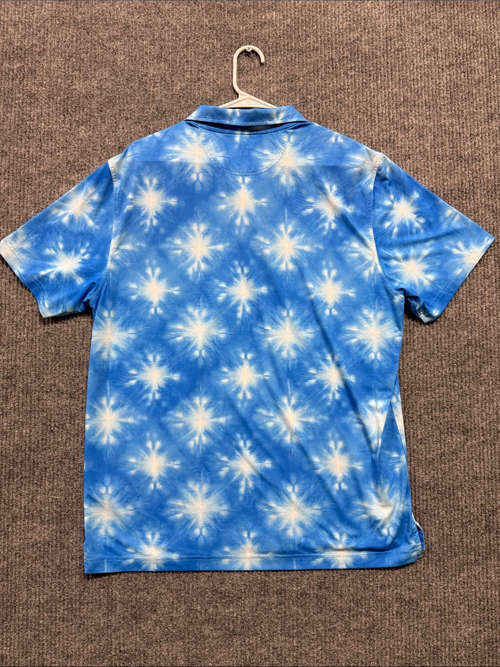 chubbies Blue and White Tie-Dye Performance Golf Polo Shirt Large - Picture 5 of 7